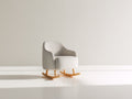 Mecedoras tapizadas 78x82x86 cm - Beige-Madera natural - Diseño envolvente con base de madera curvada