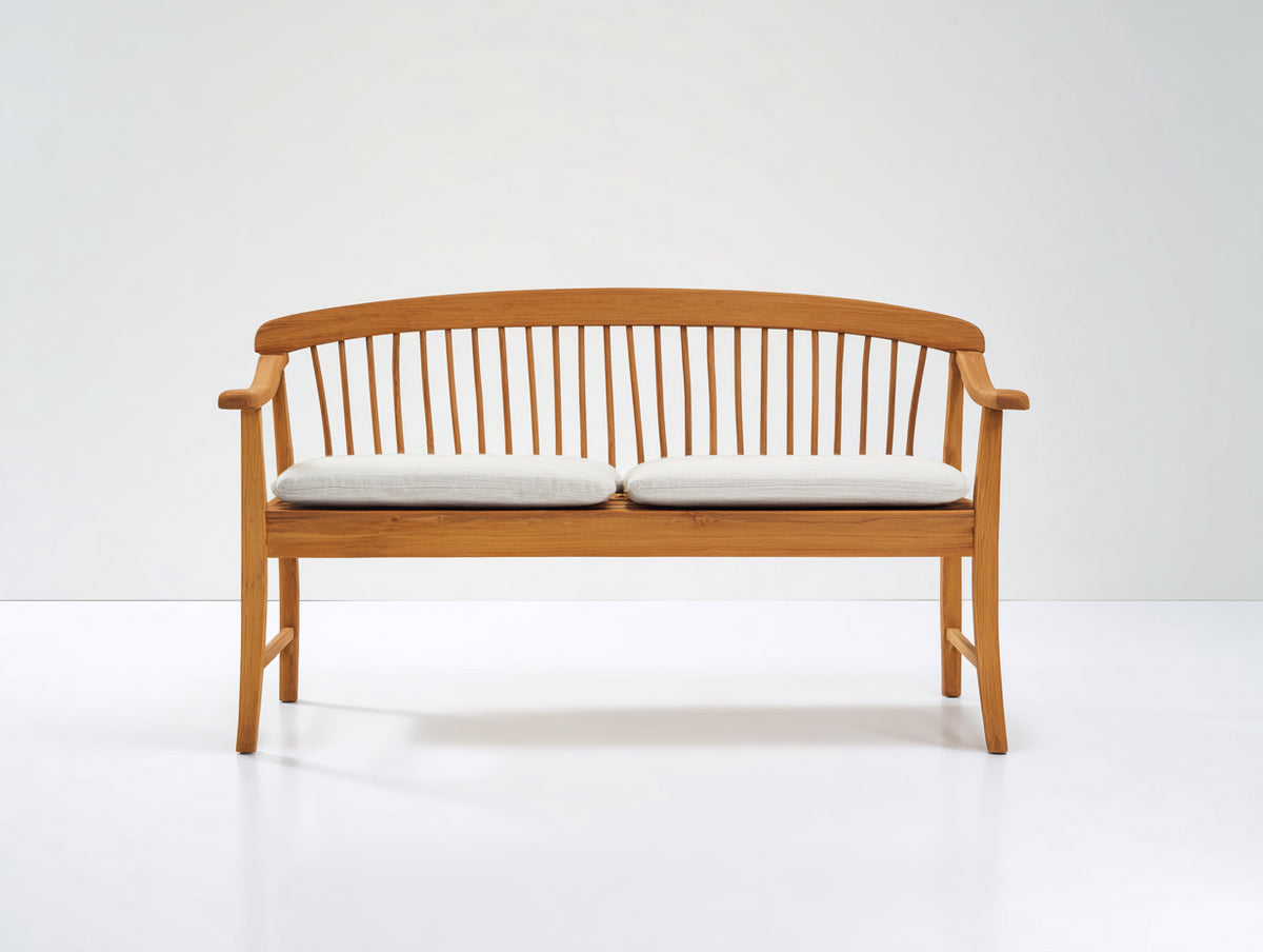 Bancos de jardín de madera 150x60x90 cm - Marrón miel y blanco - Diseño clásico con respaldo de listones