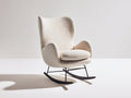 Mecedoras tapizadas 82 x 86 x 98 cm - Beige-negro - Diseño envolvente con respaldo alto y base curva