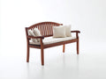 Banco de jardín de madera maciza 130 x 60 x 90 cm - Marrón y blanco - respaldo curvo y reposabrazos