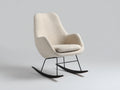 Mecedoras tapizadas 78x85x96 cm - Beige-Negro - Diseño de respaldo alto con estructura metálica y base curvada
