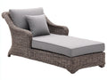 Tumbonas de jardín de ratán 190 x 78 x 88 cm - Gris claro-marrón grisáceo - Diseño amplio con reposabrazos