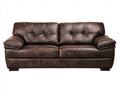 Sofás 2 plazas tapizados 190 x 94 x 92 cm - marrón envejecido - respaldo acolchado con reposabrazos anchos