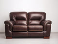 Sofás 2 plazas tapizados 160 x 92 x 95 cm - marrón oscuro - respaldo acolchado y reposabrazos anchos