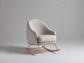 Mecedoras tapizadas 78 x 82 x 88 cm - Beige-marrón claro-cobre - Diseño moderno con base de madera