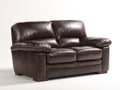 Sofás 2 plazas tapizados 170x92x92 cm - Marrón oscuro - Efecto cuero con respaldo acolchado y brazos anchos