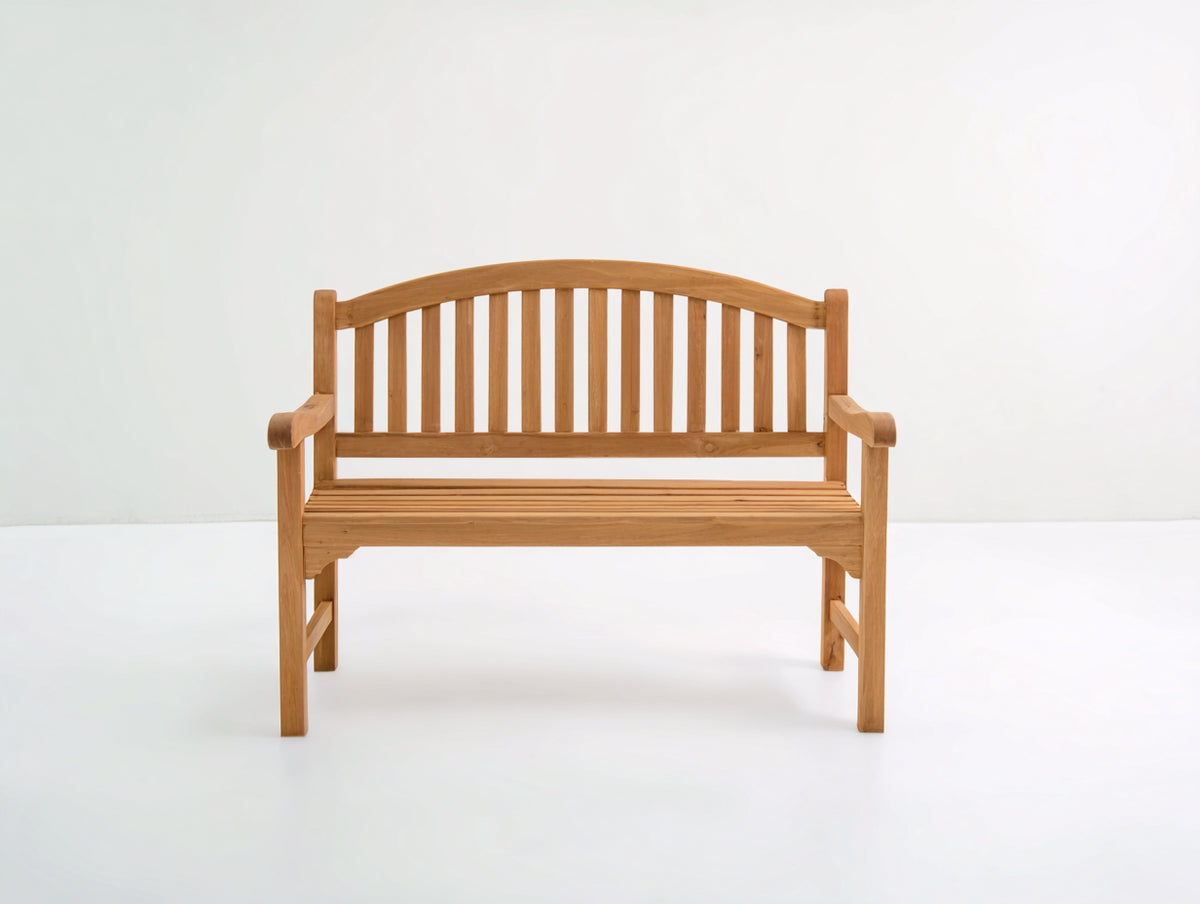 Bancos de jardín de madera 120 x 60 x 90 cm - marrón natural - diseño clásico con respaldo y reposabrazos