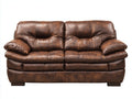 Sofás 2 plazas tapizado efecto cuero 168 x 94 x 90 cm - Marrón envejecido - Diseño acolchado con brazos anchos