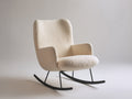 Mecedoras tapizadas 80 x 84 x 96 cm - Beige-negro - Diseño moderno con respaldo alto y base curva