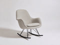 Mecedoras tapizadas 75x85x95 cm - Beige y negro - Tejido bouclé con base metálica de patines curvos